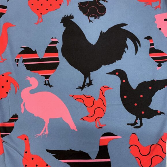 Rustic Charm Farm Print High-Rise Leggings - Coral & Black Countryside Motif - Picture 2 of 3